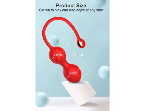 Kulki Kegla Lovesecret Premium z aplikacją różowe silikonowe USB 22 cm - 14
