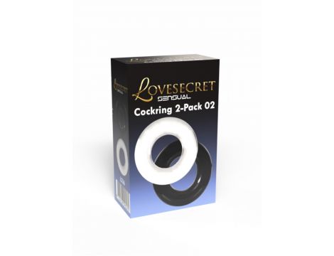Pierścień erekcyjny Lovesecret 2 sztuki przezroczysty i czarny 3,5 cm - 3