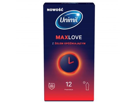 Prezerwatywy opóźniające Unimil Max Love 12 szt - 2