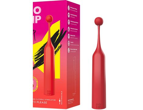 Wibrator ROMP Pop czerwony z wymiennymi końcówkami USB - 2