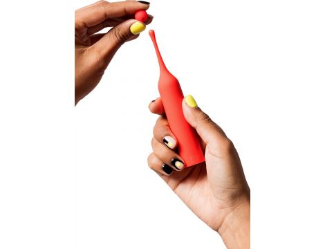 Wibrator ROMP Pop czerwony z wymiennymi końcówkami USB - 5