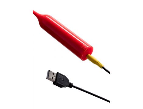 Wibrator ROMP Pop czerwony z wymiennymi końcówkami USB - 8