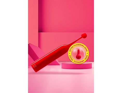 Wibrator ROMP Pop czerwony z wymiennymi końcówkami USB - 16