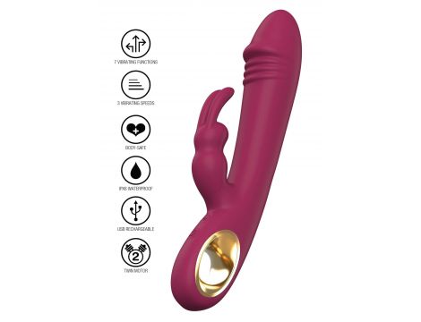Wibrator króliczek Taygeta silikonowy fuksja USB 21 cm - 2