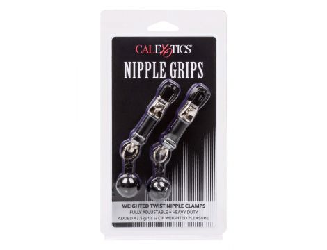 Weighted Twist Nipple Clamps Silver