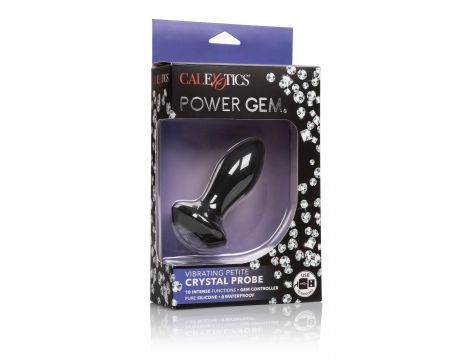 Wibrujący plug analny Calexotics Petite Crystal Probe czarny 9.5 cm - 4