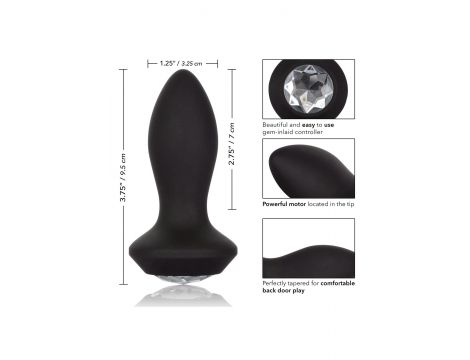 Wibrujący plug analny Calexotics Petite Crystal Probe czarny 9.5 cm - 2