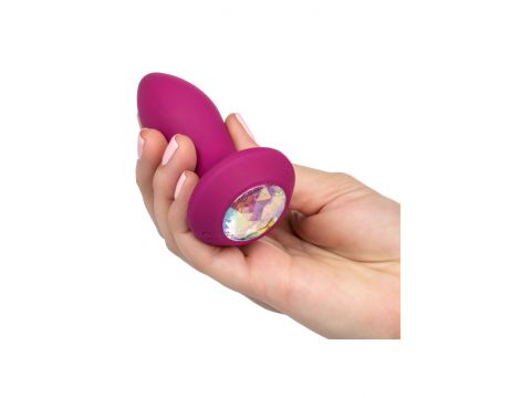 Silikonowy plug wibrujący Power Gem fioletowy 95 cm - 5