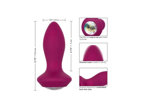Silikonowy plug wibrujący Power Gem fioletowy 95 cm - 8