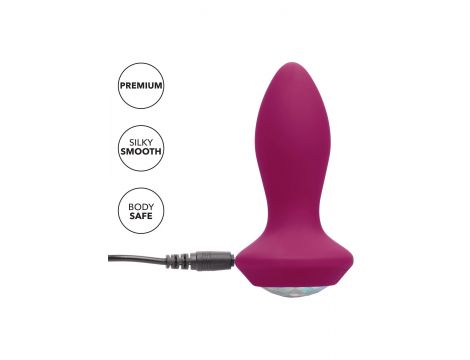 Silikonowy plug wibrujący Power Gem fioletowy 95 cm - 6