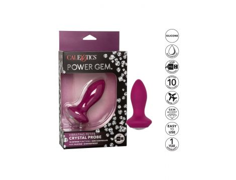 Silikonowy plug wibrujący Power Gem fioletowy 95 cm - 7