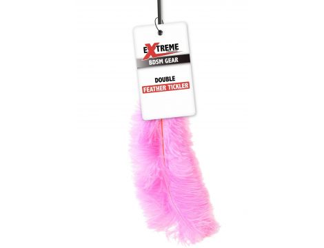 Piórko łaskoczące Double Feather Tickler różowe 68 cm - 2