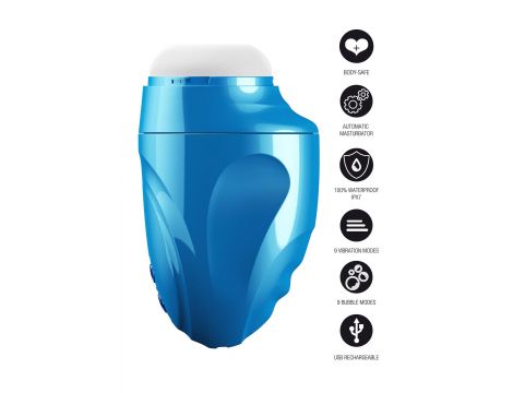 Masturbator Fusion X Aqua Bubble z wibracją niebieski - 20