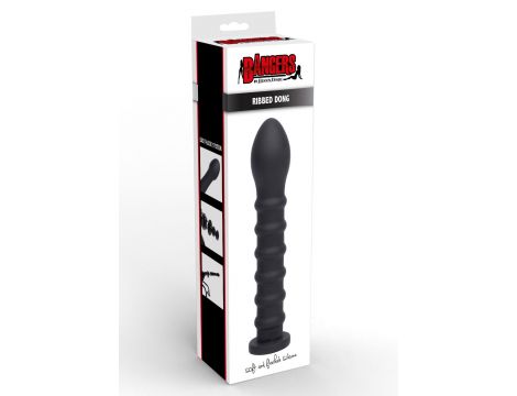 Ribbed Dong Easy-Lock 19 cm Black - 2
