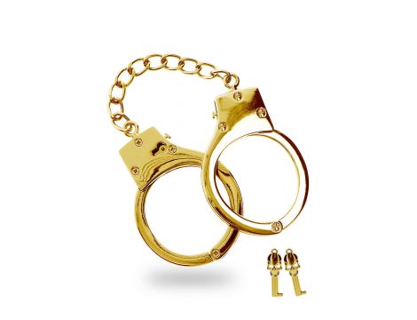 Gold Plated BDSM Handcuffs Gold - 7