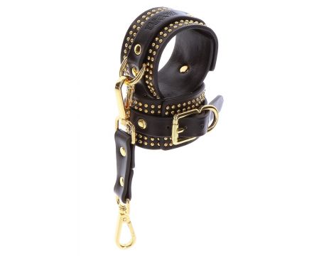 Studded Ankle Cuffs Set Black - 12