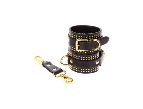 Studded Ankle Cuffs Set Black - 13