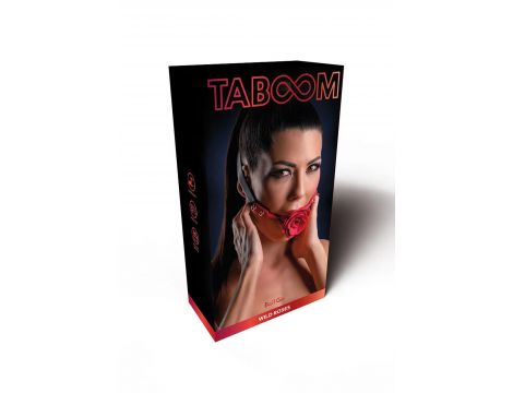 Knebel balonowy Wild Roses Taboom czarny silikonowy 65 cm - 4