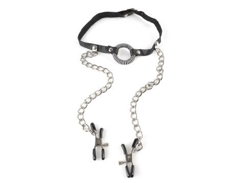 O-Ring Gag Nipple Clamps Black - 3