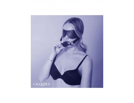 Maska blackout z oddychającym kneblem silikonowym Calexotics - 4