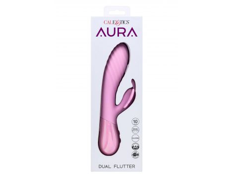 Wibrator króliczek Aura Dual Flutter Calexotics różowy USB 11,5 cm - 2