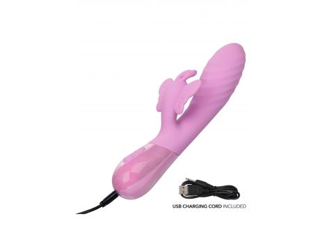 Wibrator króliczek Aura Dual Flutter Calexotics różowy USB 11,5 cm - 6