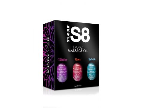 S8 Massage Oil Box 3x 50ml Multi flavour - 2
