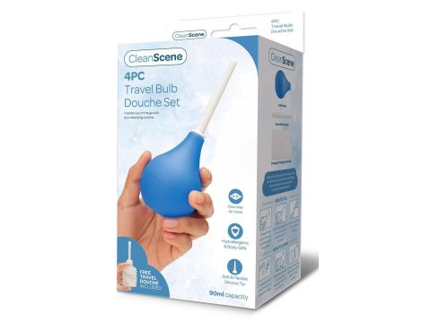 CLEANSCENE 90ML 4 PCS TRAVEL BULB DOUCHE SET - 4