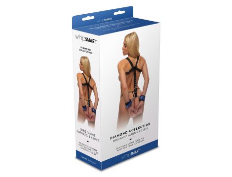 WHIPSMART DIAMOND WRISTRAINT HARNESS WITH CUFFS BLUE - 3
