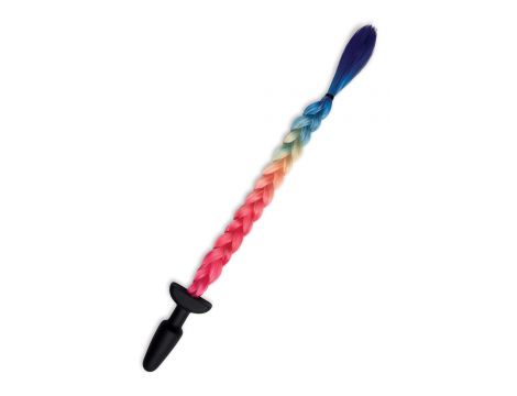 WHIPSMART 4.9 INCH SILICONE PLUG WITH PLAY TAILS RAINBOW TAIL - 4