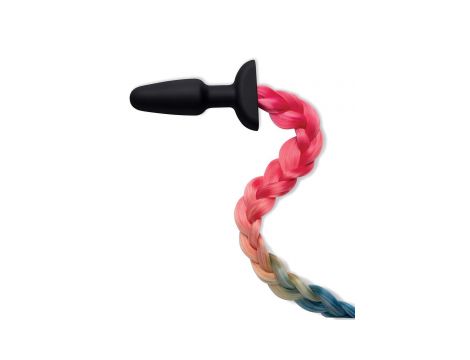 WHIPSMART 4.9 INCH SILICONE PLUG WITH PLAY TAILS RAINBOW TAIL - 2