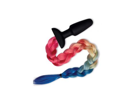 WHIPSMART 4.9 INCH SILICONE PLUG WITH PLAY TAILS RAINBOW TAIL