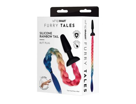 WHIPSMART 4.9 INCH SILICONE PLUG WITH PLAY TAILS RAINBOW TAIL - 5
