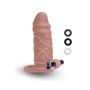 SIZE UP SILICONE VIBRATING REALISTIC PENIS EXTENDER WITH BALL LOOP TAN - 3