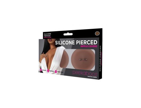 PEEKABOOS SILICONE PIERCED NIPPLE COVERS, BROWN