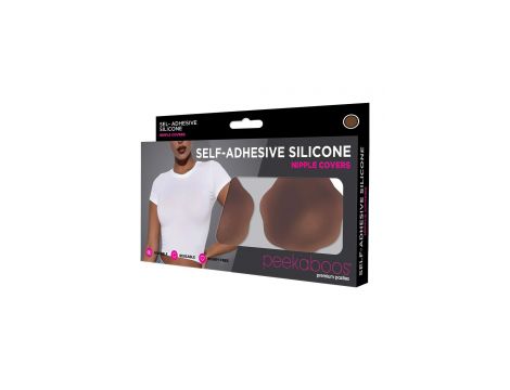PEEKABOOS SELF ADHESIVE SILICONE NIPPLE COVERS, BROWN