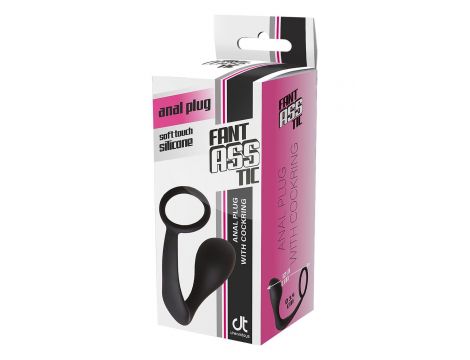 FANTASSTIC ANAL PLUG WITH COCKRING BLACK - 4