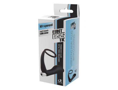 FANTASSTIC VIBRATING ANAL PLUG WITH COCKRING BLACK - 5