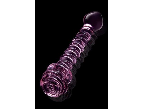 GLAZE GLASS ROSEBUD SPIRAL G-SPOT DILDO - 3