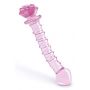 GLAZE GLASS ROSEBUD SPIRAL G-SPOT DILDO - 3