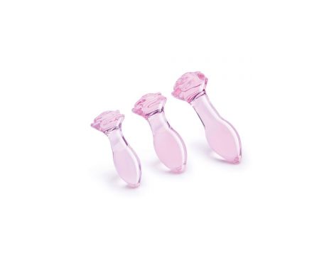GLAZE GLASS ROSEBUD ANAL TRANING SET