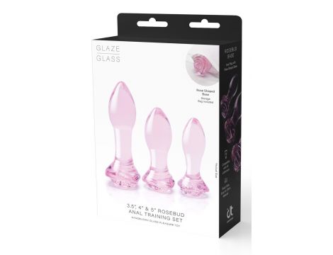 GLAZE GLASS ROSEBUD ANAL TRANING SET - 3