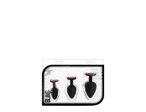 Zestaw korków analnych Blush Luxe Bling czerwony - 5