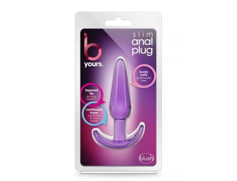 Korek analny B Yours Slim fioletowy TPE 10,8 cm - 5