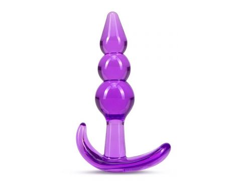 Korek analny potrójny koralik Blush B Yours fioletowy TPE - 4
