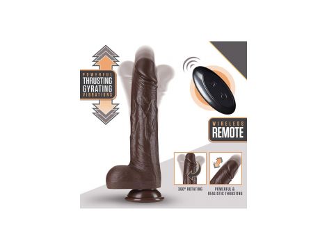 DR. SKIN SILICONE DR. MURPHY 8Â INCH THRUSTING DILDO CHOCOLATE - 2