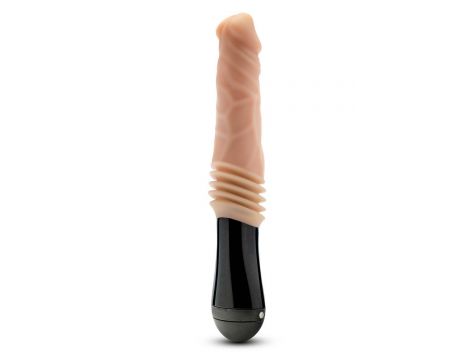DR. SKIN SILICONE DR. KNIGHT THRUSTING GYRATING VIBRATING DILDO BEIGE - 3