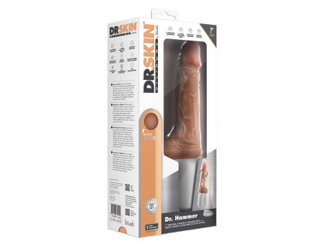 DR. SKIN SILICONE DR. HAMMER 7 INCH THRUSTING DILDO WITH HANDLE BEIGE - 5
