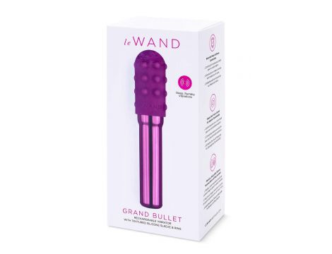 Wibrator mini Le Wand Grand Bullet wiśniowy USB - 2