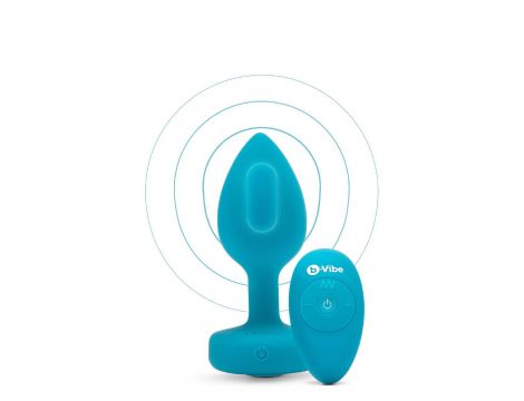 B-VIBE VIBRATING JEWEL PLUG S/M TEAL - 2